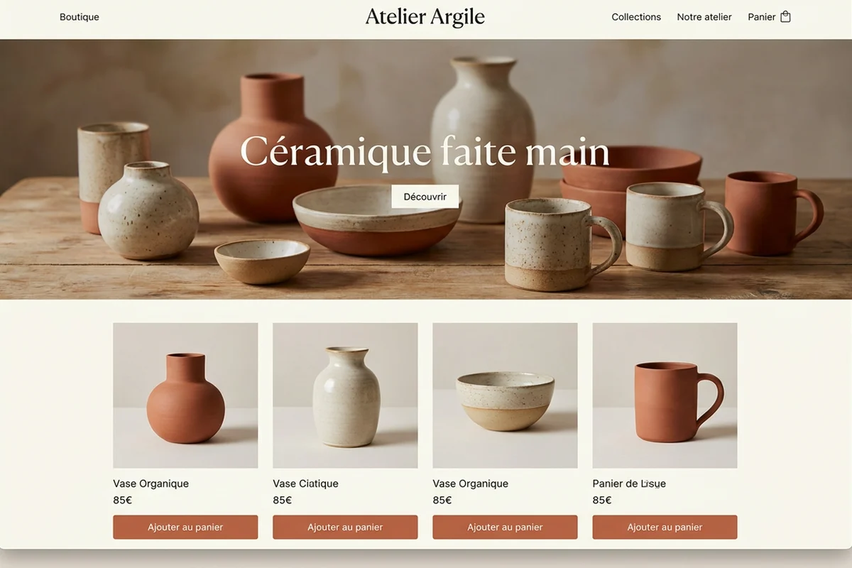 Example online store for handcrafted goods